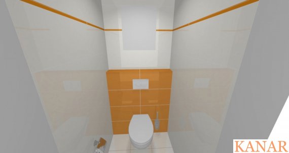 vizualizácia bytového jadra Vivida oranžová